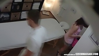 Intense Intimacy On A Massage Table With Czechav'S Oil And Hidden Camera