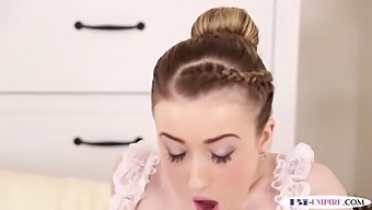 Muscular Hunk Dominates Petite Maid Anally In Threesome