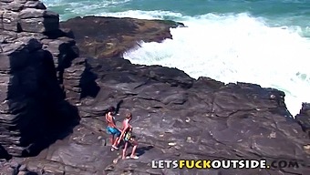 Outdoor Adventure: Busty Babes Get Caught In The Act