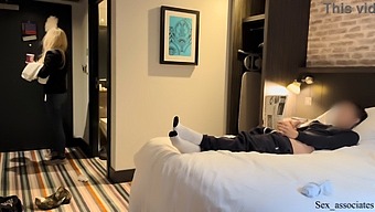 Hotel Maid Helps Exhibitionist Masturbate In Public
