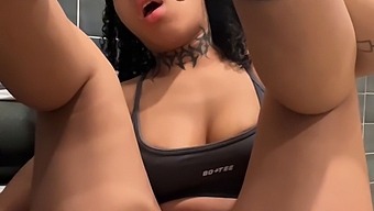 Kinky Solo Play In Public Gym Bathroom With An Ebony Goddess Almost Getting Caught.