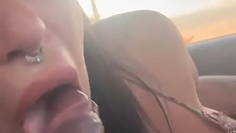 Melissa Lisboa Gives A Skilled Blowjob And Milk While Driving