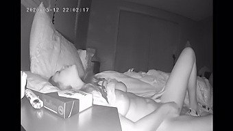 Horny Girl Pleasures Herself At Night With Hidden Camera